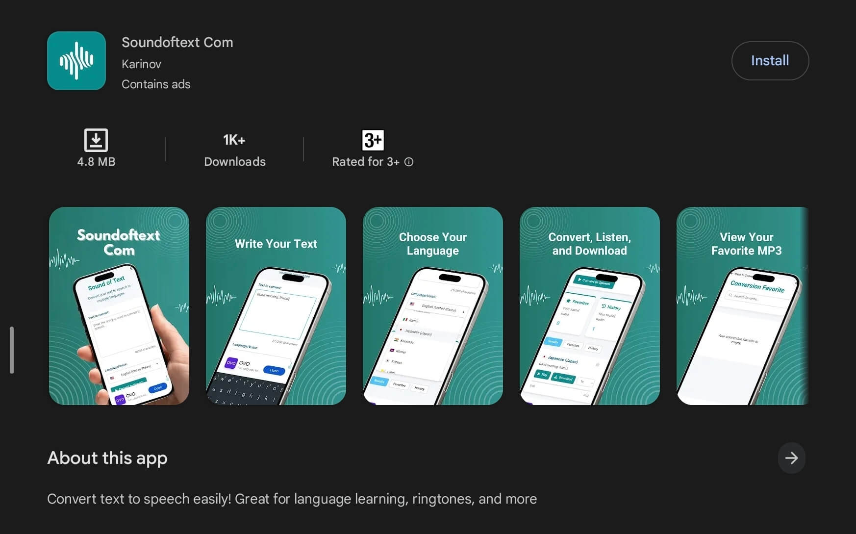 Free Google Text to Speech App
